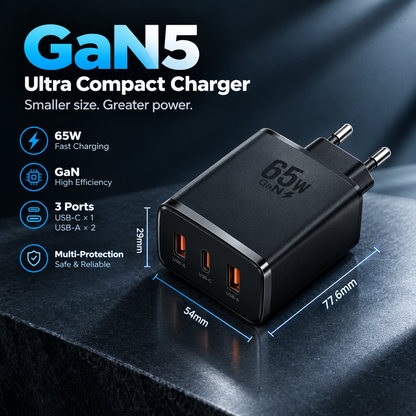 65W USB-C GaN Fast Charger