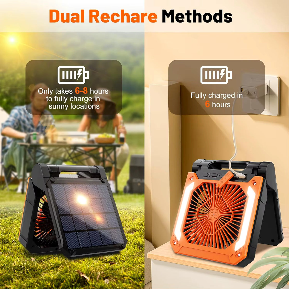 Solar Camping Fan + LED Lantern