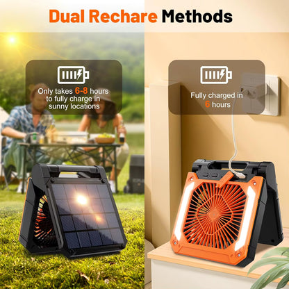 Solar Camping Fan + LED Lantern