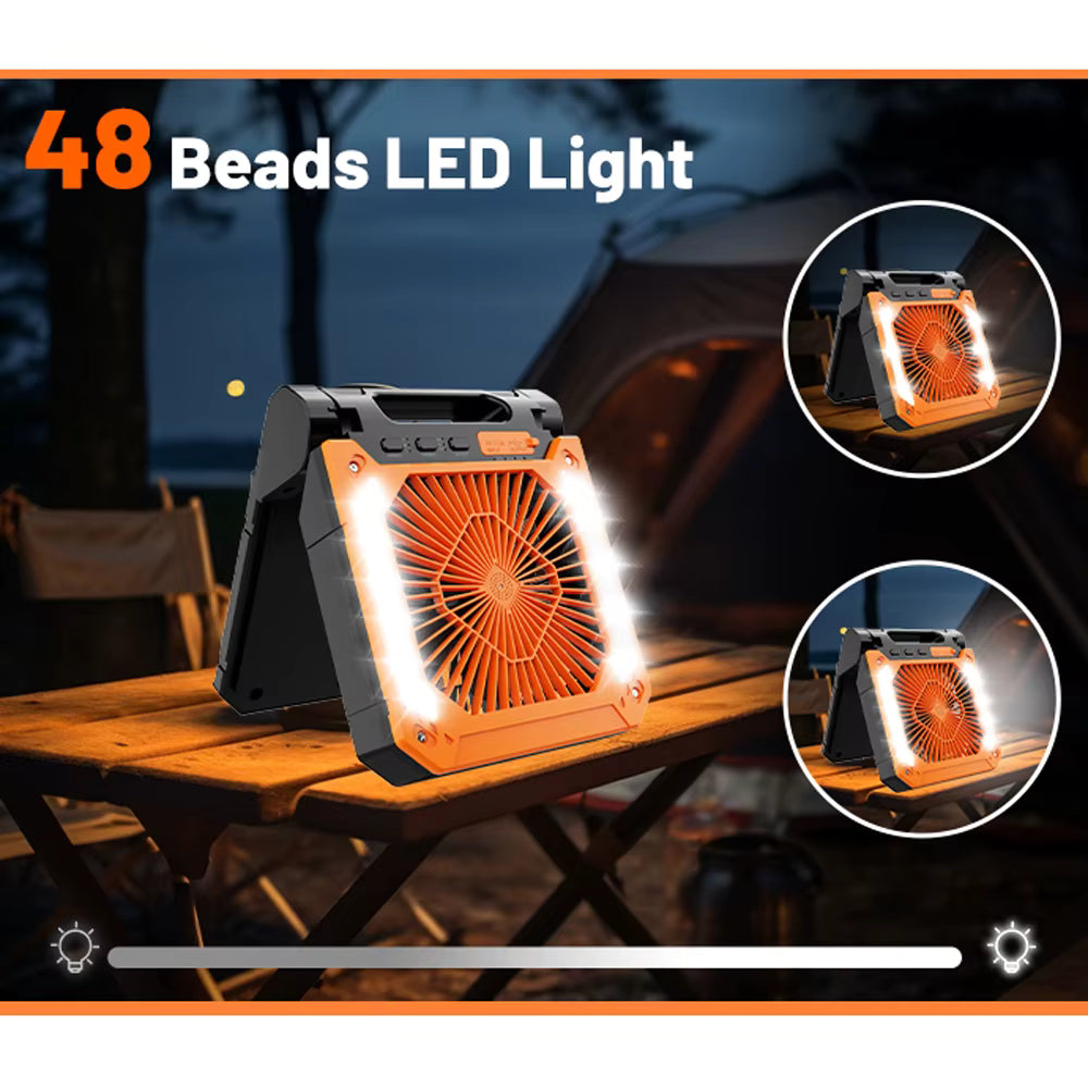 Solar Camping Fan + LED Lantern