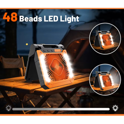 Solar Camping Fan + LED Lantern