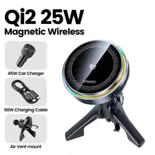 Magnetic Wireless Car Charger & Phone Mount