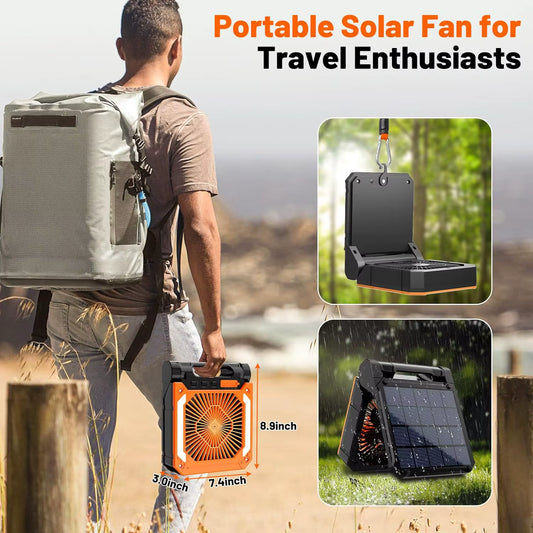 Solar Camping Fan + LED Lantern
